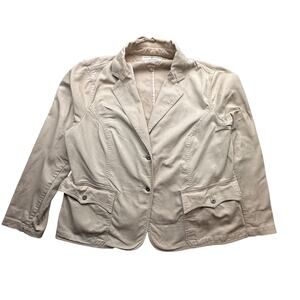 Tommy Hilfiger Woman Stretch Blazer Coat Beige Tan 18W XXL Long Sleeve Button